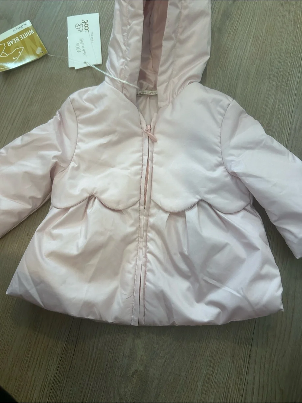 Girls' Pale Pink Hooded Puffer Coat